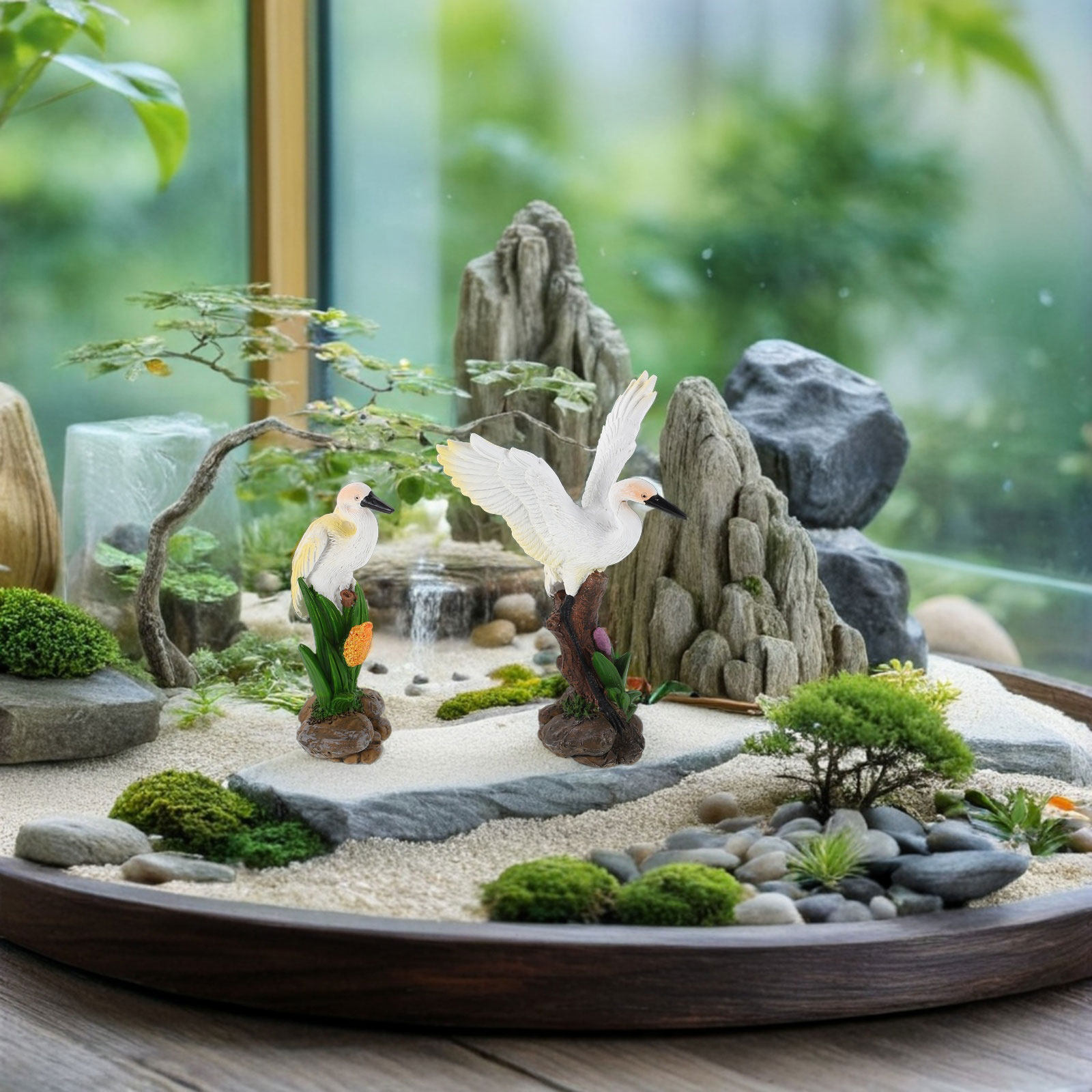 Bonsai Garden Landscape Design - 2 Peças Escultura de Resina Estátua