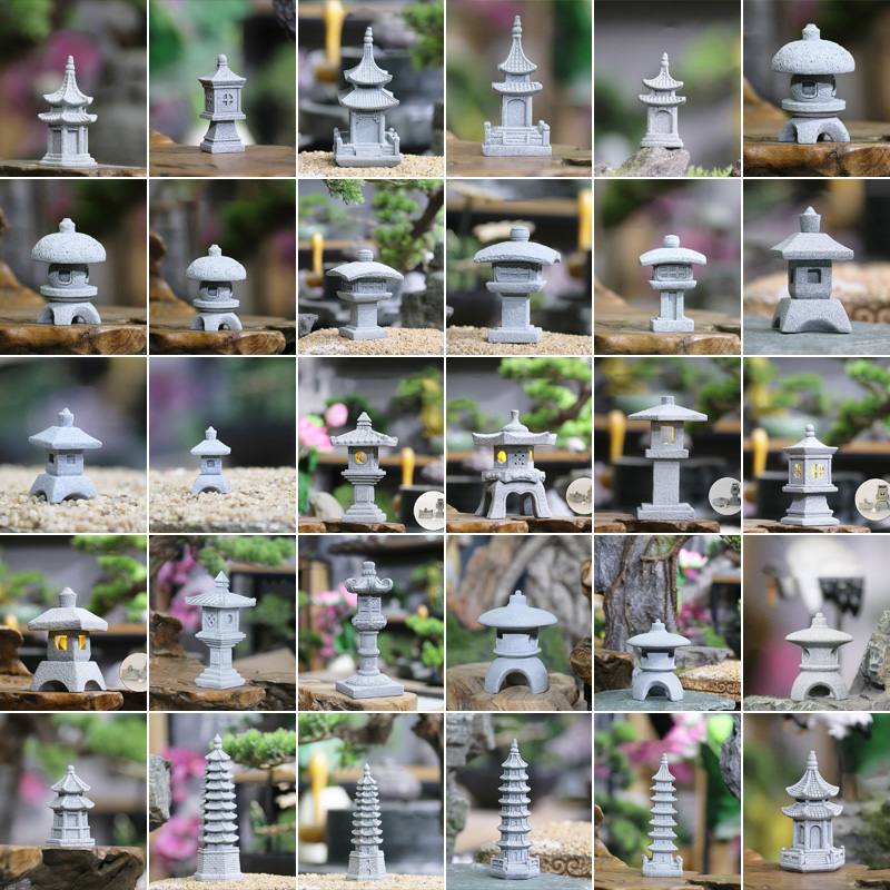 Bonsai Garden Japan - Vintage zen miniatura areia pedra torre
