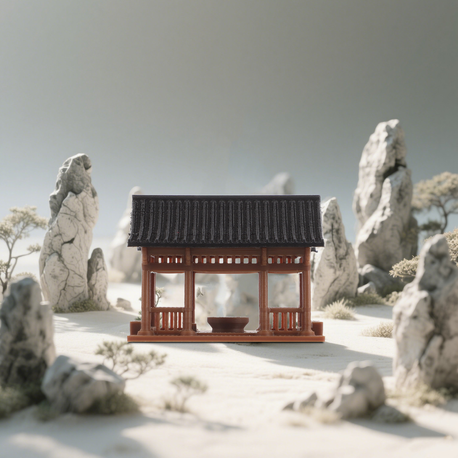 Estátua de Mini Pavilhão Hexag - Bonsai Garden Landscape Design avaliação e preço