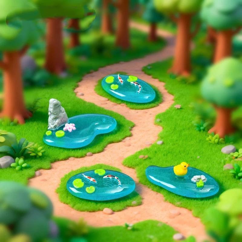 【S】Mini Ornamentos de Resina p - Bonsai Garden With Koi Pond avaliação e preço