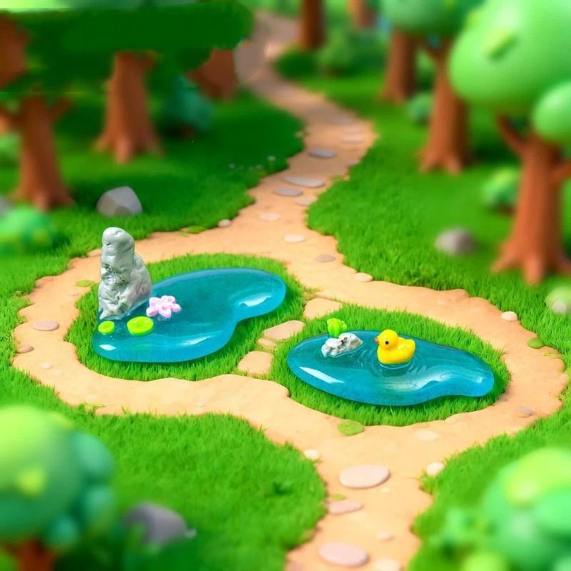 【HG】Mini Ornamentos de Resina  - Bonsai Garden With Koi Pond avaliação e preço